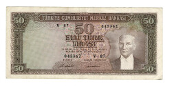 5.Emisyon 7.Tertip 50 Türk Lirası Seri V87 ÇT+ TCK10045 - Gökçekoleksiyon