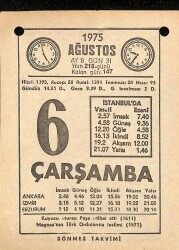 6 Ağustos 1975 Takvim Yaprağı - Doğum Günü Hediyesi EFM(N)9642 - 2