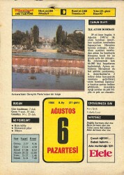 6 Ağustos 1984 Takvim Yaprağı - Doğum Günü Hediyesi EFM(N)9591 - Gökçekoleksiyon