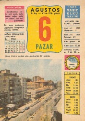 6 Ağustos 1989 Takvim Yaprağı - Doğum Günü Hediyesi EFM(N)10075 - 3