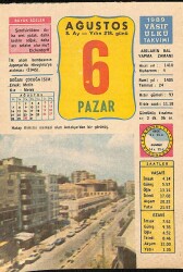 6 Ağustos 1989 Takvim Yaprağı - Doğum Günü Hediyesi EFM(N)9531 - Gökçekoleksiyon