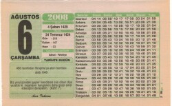 6 Ağustos 2008 Takvim Yaprağı EFM(N)2279 - 2