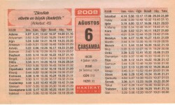 6 Ağustos 2008 Takvim Yaprağı EFM(N)2280 - 2