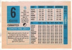 6 Ağustos 2011 Takvim Yaprağı EFM(N)1263 - 1
