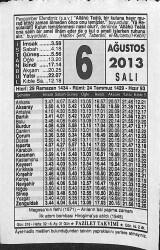 6 Ağustos 2013 Takvim Yaprağı - Doğum Günü Hediyesi EFMN13549 - Gökçekoleksiyon