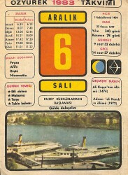 6 Aralık 1983 Takvim Yaprağı - Doğum Günü Hediyesi EFM(N)11541 - Gökçekoleksiyon
