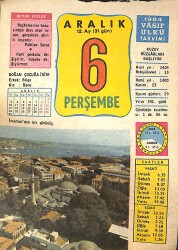 6 Aralık 1984 Takvim Yaprağı - Doğum Günü Hediyesi EFMN14775 - Gökçekoleksiyon