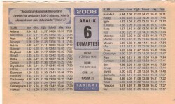 6 Aralık 2008 Takvim Yaprağı EFM(N)4441 - 1