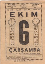 6 Ekim 1963 Takvim Yaprağı EFM(N)3524 - 2