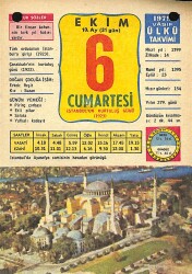 6 Ekim 1979 Takvim Yaprağı - Doğum Günü Hediyesi EFM(N)11732 - Gökçekoleksiyon