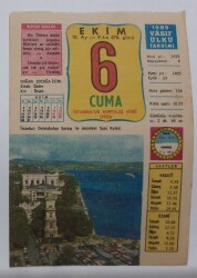 6 Ekim 1989 Takvim Yaprağı - Doğum Günü Hediyesi EFM(N)6646 - Gökçekoleksiyon
