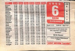 6 Ekim 1999 Takvim Yaprağı - Doğum Günü Hediyesi EFMN14081 - Gökçekoleksiyon