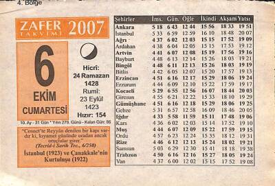 6 Ekim 2007 Takvim Yaprağı - Doğum Günü Hediyesi EFM(N)10619 - 3