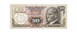 6. Emisyon 1. Tertip 50 Türk Lirası Seri E55 ÇA/ÇİL - TCK9905 - 1