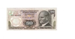 6. Emisyon 1. Tertip 50 Türk Lirası Seri E57 ÇİL - TCK9907 - 1