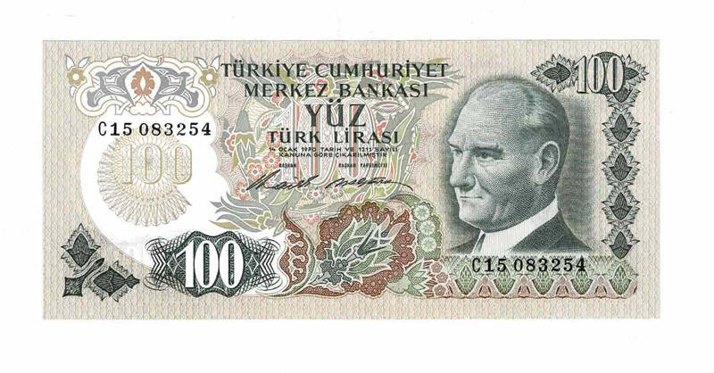 6. Emisyon 1.Tertip 100 Türk Lirası Seri C15 ÇİL TCK9692 - 1