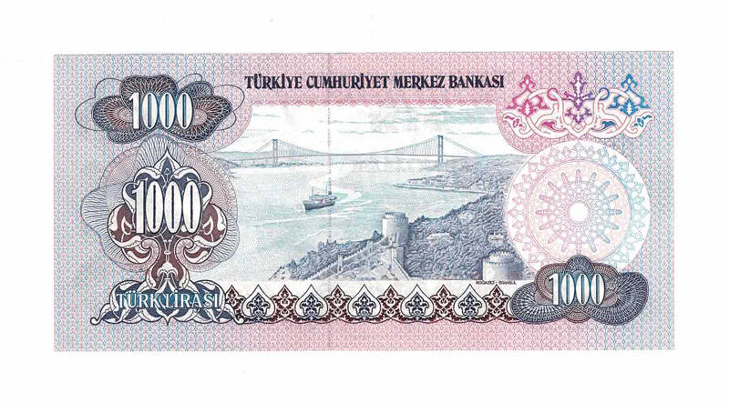 6. Emisyon 1.Tertip 1000 Türk Lirası Seri B70 ÇİL TCK9697 - 2