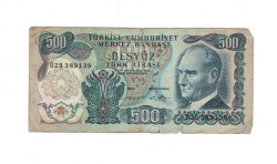 6. Emisyon 1.Tertip 500 Türk Lirası Seri O25 Haliyle TCK9956 - Gökçekoleksiyon