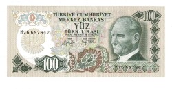 6. Emisyon 2. Tertip 100 Türk Lirası Seri H76 Çil TCK9825 - 1