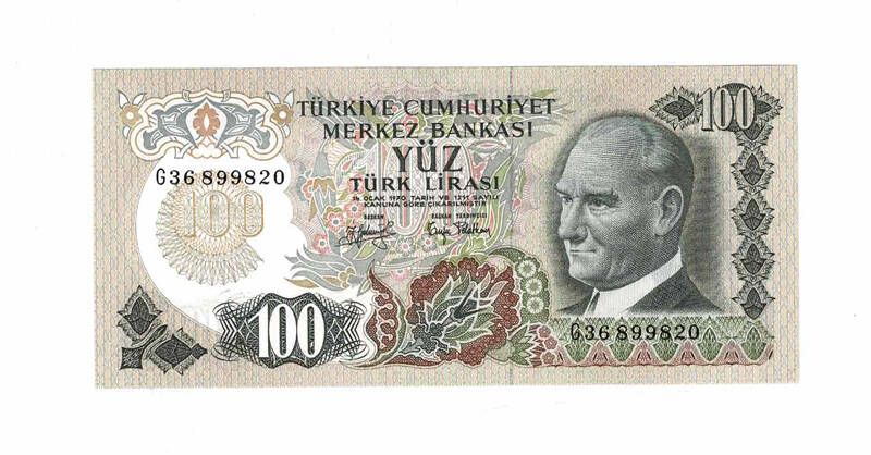 6. Emisyon 2.Tertip 100 Türk Lirası Seri G36 ÇİL TCK9694 - 1