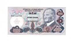 6. Emisyon 2.Tertip 1000 Türk Lirası Seri D89 ÇÇT+ TCK9975 - Gökçekoleksiyon