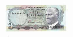 6. Emisyon 2.Tertip 5 Türk Lirası Seri H40 ÇİL TCK9670 - 1