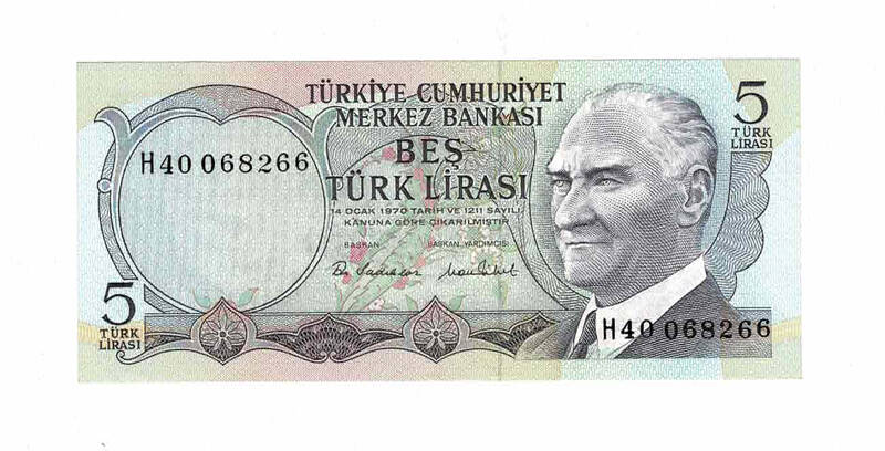 6. Emisyon 2.Tertip 5 Türk Lirası Seri H40 ÇİL TCK9670 - 1