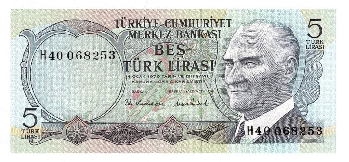 6. Emisyon 2.Tertip 5 Türk Lirası Seri H40 ÇİL TCK9670 - 1