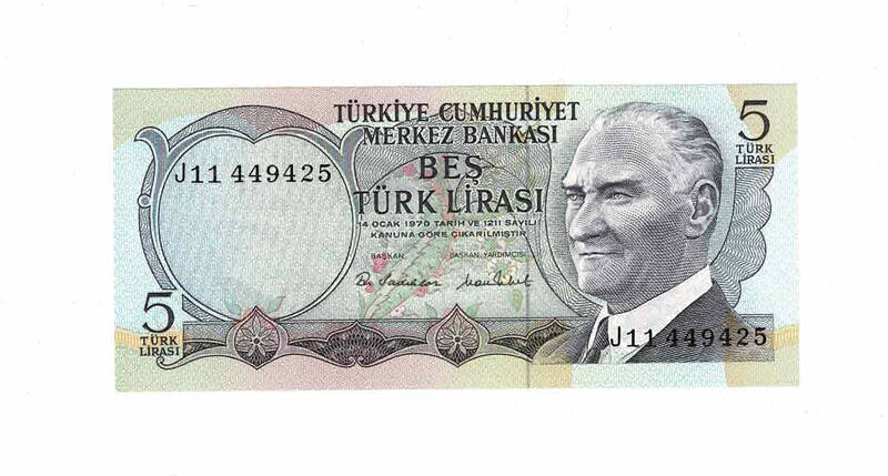 6. Emisyon 2.Tertip 5 Türk Lirası Seri J11 ÇİL TCK9671 - 1
