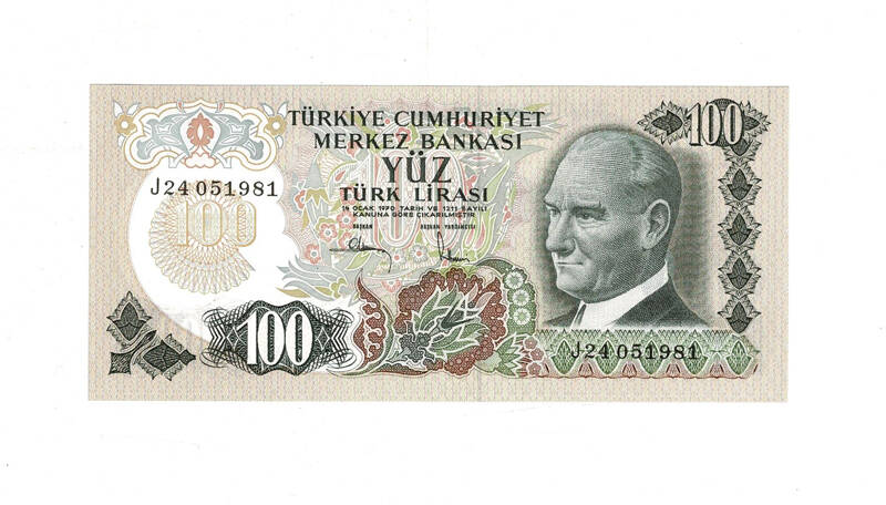 6. Emisyon 3.Tertip 100 Türk Lirası Seri J24 ÇİL TCK9963 - 1