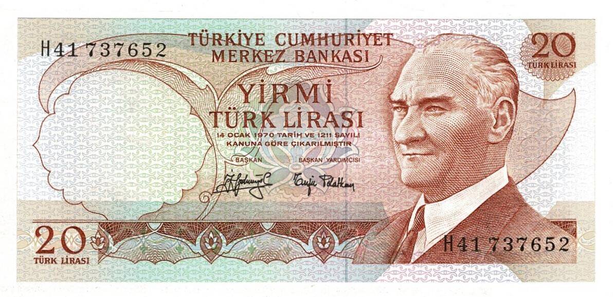 6. Emisyon 3.Tertip 20 Türk Lirası Seri H41 ÇİL TCK9684 - 1