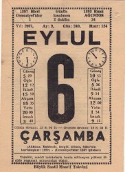 6 Eylül 1967 Takvim Yaprağı EFM(N)3591 - 3