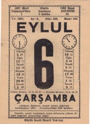 6 Eylül 1967 Takvim Yaprağı EFM(N)3591 - 1