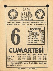 6 Eylül 1975 Takvim Yaprağı - Doğum Günü Hediyesi EFM(N)12490 - Gökçekoleksiyon