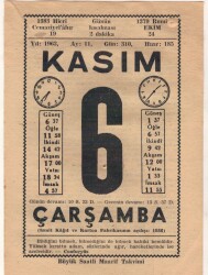 6 Kasım 1963 Takvim Yaprağı EFM(N)3658 - 3