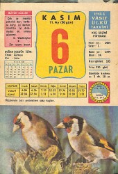 6 Kasım 1983 Takvim Yaprağı - Doğum Günü Hediyesi EFMN14715 - Gökçekoleksiyon