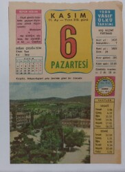 6 Kasım 1989 Takvim Yaprağı - Doğum Günü Hediyesi EFM(N)6634 - Gökçekoleksiyon