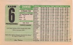 6 Kasım 2008 Takvim Yaprağı EFM(N)3802 - 1