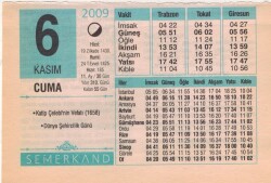 6 Kasım 2009 Takvim Yaprağı EFM(N)3830 - 1