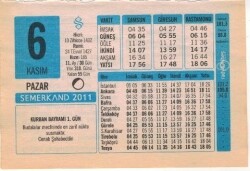 6 Kasım 2011 Takvim Yaprağı EFM(N)1355 - 1
