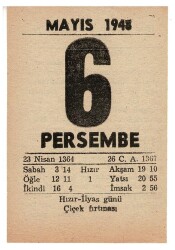 6 Mayıs 1948 Takvim Yaprağı EFM892 - 1