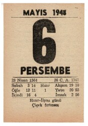 6 Mayıs 1948 Takvim Yaprağı EFM892 - 3