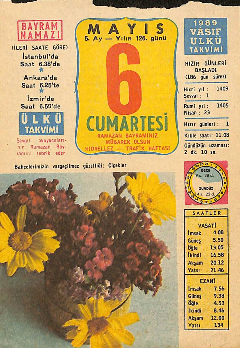 6 Mayıs 1989 Takvim Yaprağı - Doğum Günü Hediyesi EFMN13711 - 1