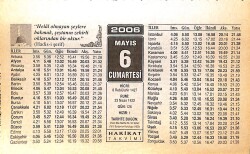 6 Mayıs 2006 Takvim Yaprağı - Doğum Günü Hediyesi EFMN13283 - Gökçekoleksiyon