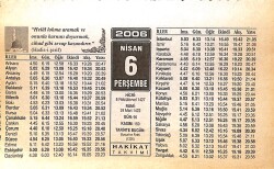 6 Nisan 2006 Takvim Yaprağı - Doğum Günü Hediyesi EFMN13253 - Gökçekoleksiyon