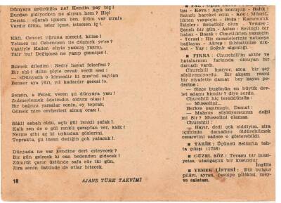 6 Ocak 1960 Ajans Türk Takvim Yaprağı(Şiirli Saatli) EFM(N)1809 - 4