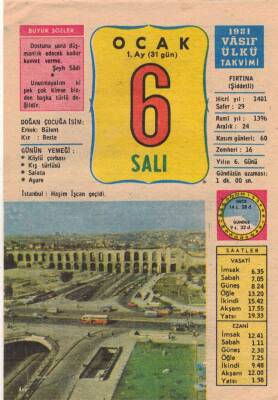 6 Ocak 1981 Takvim Yaprağı EFM(N)2730 - 3