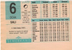 6 Ocak 2009 Takvim Yaprağı EFM(N)4962 - Gökçekoleksiyon