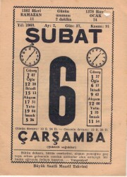6 Şubat 1963 Takvim Yaprağı EFM(N)5695 - 1