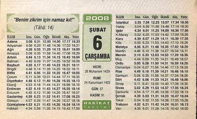 6 Şubat 2008 Takvim Yaprağı - Doğum Günü Hediyesi EFM(N)7500 - 1